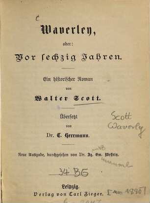 Waverley [deutsch], oder: Vor sechzig Jahren