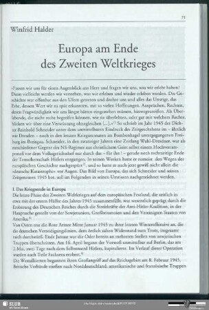 Europa am Ende des Zweiten Weltkrieges
