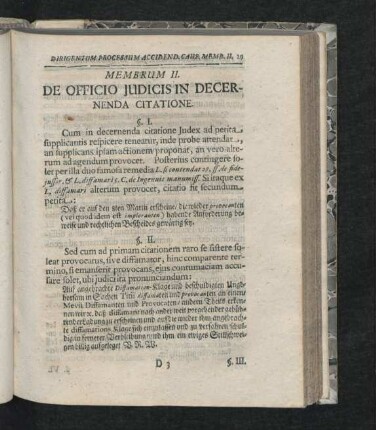 Membrum II. De Officio Iudicis In Decernenda Citatione.