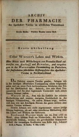 Archiv der Pharmazie : chemistry in life sciences. 5. 1836