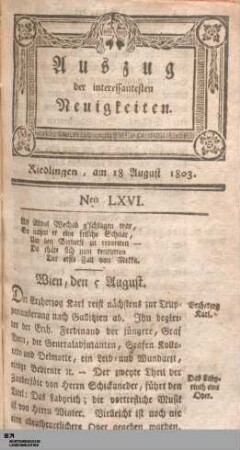 Auszug der interessantesten Neuigkeiten