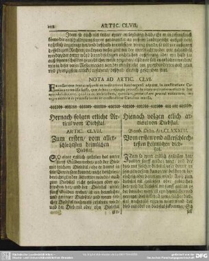 Hernach folgen etliche Articul vom Diebstal