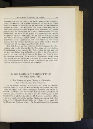 B. Die Kämpfe an der deutschen Ostfront bis Ende April 1915.
