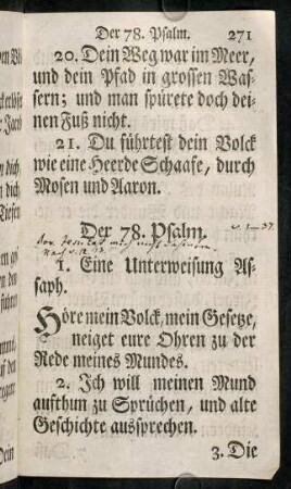 271-285, Der 78. Psalm. - Der 78. Psalm.