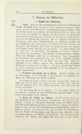 V. Ausgang des Mittelalters