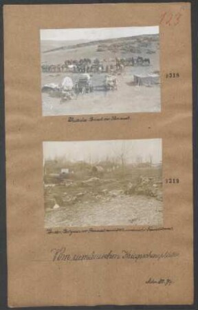 Vor den Bulgaren vor Bucarest vernichtete rumänische Trainkolonne