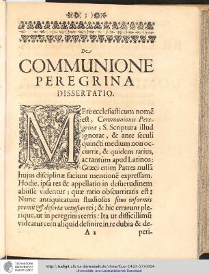 De commione peregrina dissertatio.