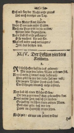 XLIV. Der Lisillen vierdtes Kindbette
