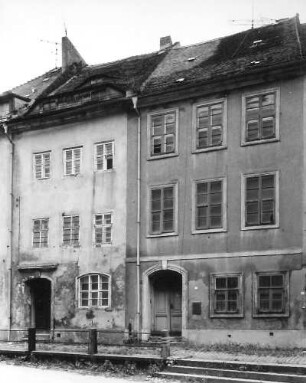 Bautzen, Schloßstraße 9/11. Wohnhäuser (nach 1634). Straßenansicht