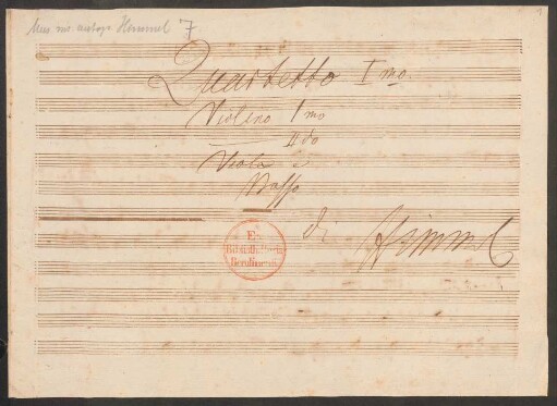 Quartette. Auszüge; vl (2), vla, b; G-Dur