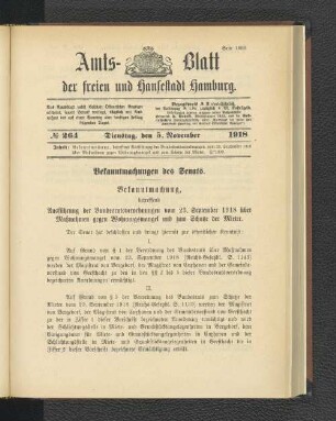 No. 264, 5. November 1918