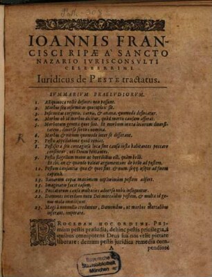 De peste Libri tres