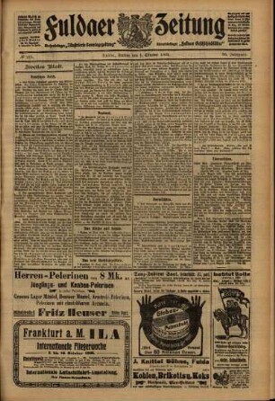 Zweite Ausgabe vom Freitag, den 01. Oktober 1909.