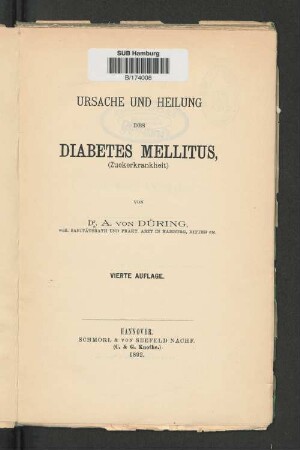 Ursache und Heilung des Diabetes mellitus (Zuckerkrankheit)