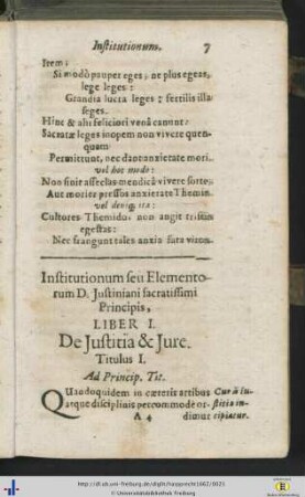 Institutionum seu Elementorum Divi Justiniani, Sacratissimi Principis.