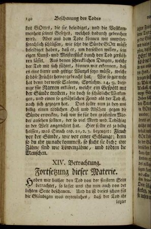 XIV. Betrachtung. Fortsetzung dieser Materie. - XVI. Betrachtung. Die Verleugnung des eignen Lebens, und heilige Sterbensbegierde.