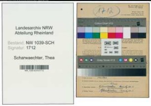 Entnazifizierung Thea Scharwaechter , geb. 24.08.1911 ()