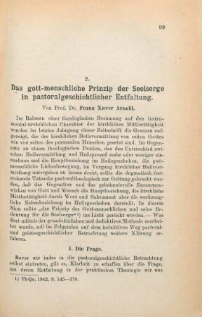 99-133 Das gott-menschliche Prinzip der Seelsorge in pastoralgeschichtlicher Entfaltung