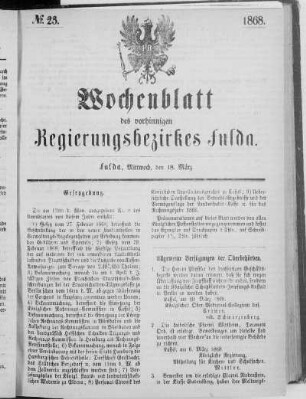 No. 23., Ausgabe vom 18. März 1868