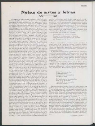 Notas de artes y letras