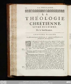 Livre Douzie'me. De la Sanctification.
