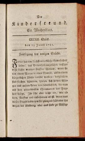 CCCXII. Stück. den 23 Junii 1781