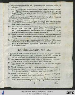 Ex Philosophia Morali.