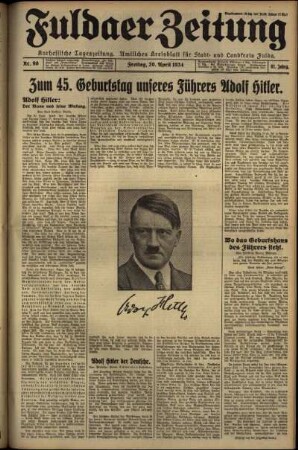 Erste Ausgabe vom Freitag, den 20. April 1934.