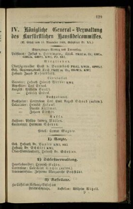 Königliche General-Verwaltung des Kurfürstlichen Hausfideicommisses