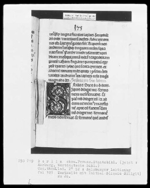 Lektionar aus Salzburg — Initiale S(iquis diligit), Folio 181recto