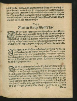 Cap. 5. Was die Kirche Gottes sey.