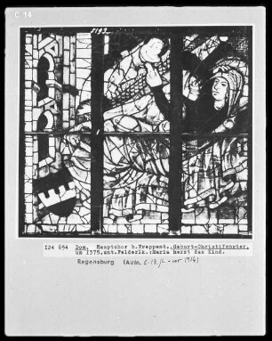 Fenster S IV: Geburt Christi-Fenster, gestiftet von Wernt Auer und seiner Gattin Anna von Wildenstein