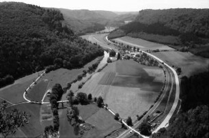 Werenwag: Donautal, Blick von oben Richtung Westen, von der Burg