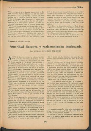 Temas escolares : Autoridad directiva y reglamentación inadecuada