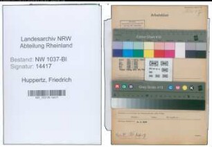 Entnazifizierung Friedrich Huppertz , geb. 16.05.1902 (Lehrer)
