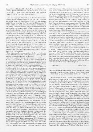 823-824 [Rezension] Kessler, Rainer, Staat und Gesellschaft im vorexilischen Juda