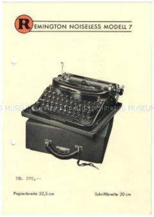 Schreibmaschine Typ "Remington Noiseless 7"
