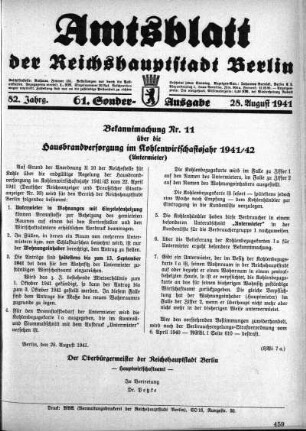 61. Sonderausgabe, 28. August 1941