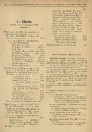 51. Sitzung, Freitag den 19. September 1919