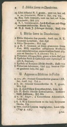 II. Apparatus Biblicus