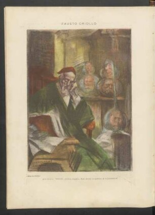 Fausto Criollo - [Dibujo] : Dibujo de Giménez: (Con amargura) Vacilación, soledad, angustia, duda ¡tristes compañeras de la decadencia!