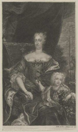 Doppelbildnis der Kaiserin Elisabeth Christine mit ihrer Tochter Maria Theresia