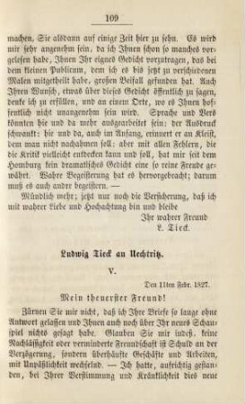 Ludwig Tieck an Uechtritz