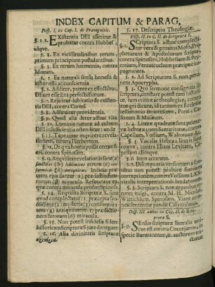 Index Capitum & Paragraphum