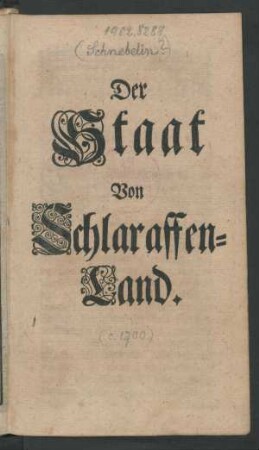 Der Staat Von Schlaraffen-Land