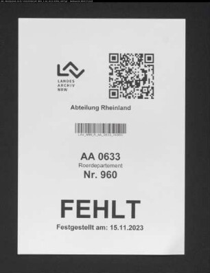 [Personaletat der geistlichen Korporationen im Arrondissement Kleve