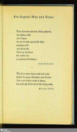 Ein Kapitel Mut und Treue