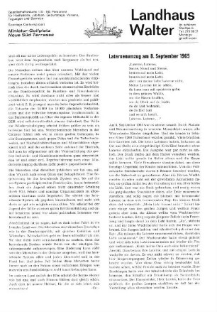 Laternenumzug am 8. September 1965