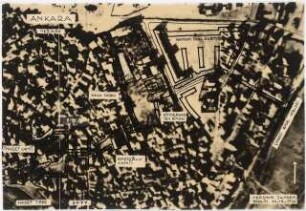 Gesamtbebauungsplan Ankara Teilbebauungsplan Altstadt: Grund- und Lageplan über Luftbildaufnahme 1:2000, Altstadt, Hamam Önü-Viertel zwischen dem Straßenzug d. Mukaddem C. und Hacet Tepe