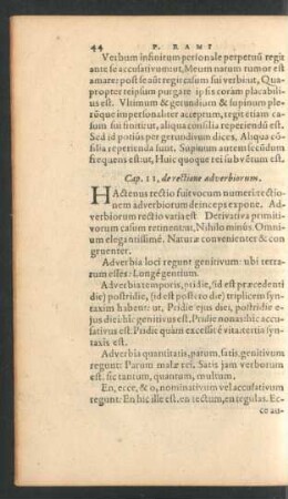 Cap. 11, de rectione adverbiorum.